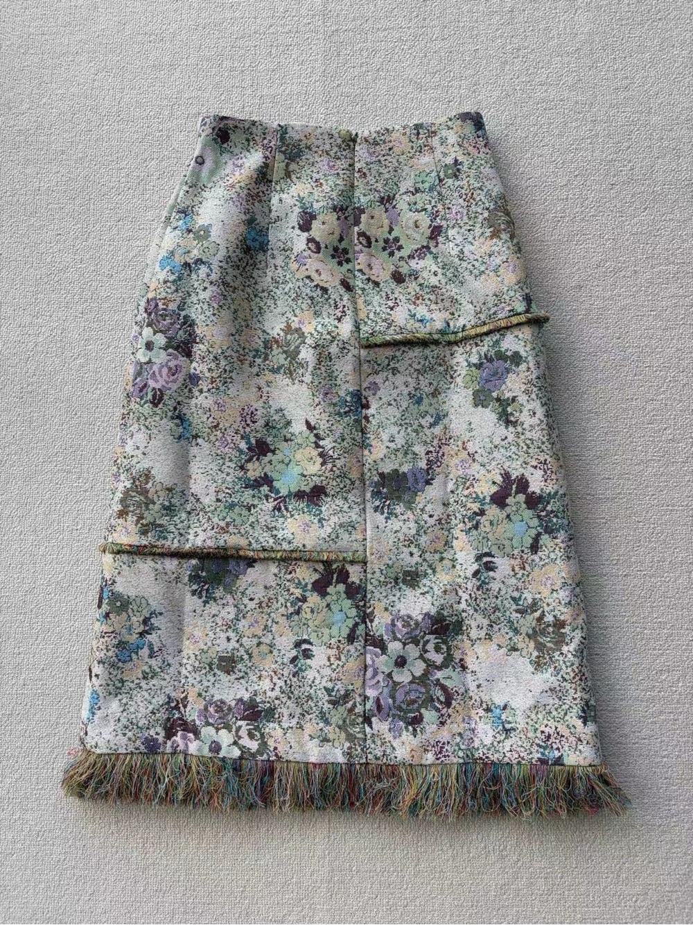 Alemais Whitney Skirt Floral Tweed Fringe Midi Skirt, 6 8 10 12 - Picture 7 of 10